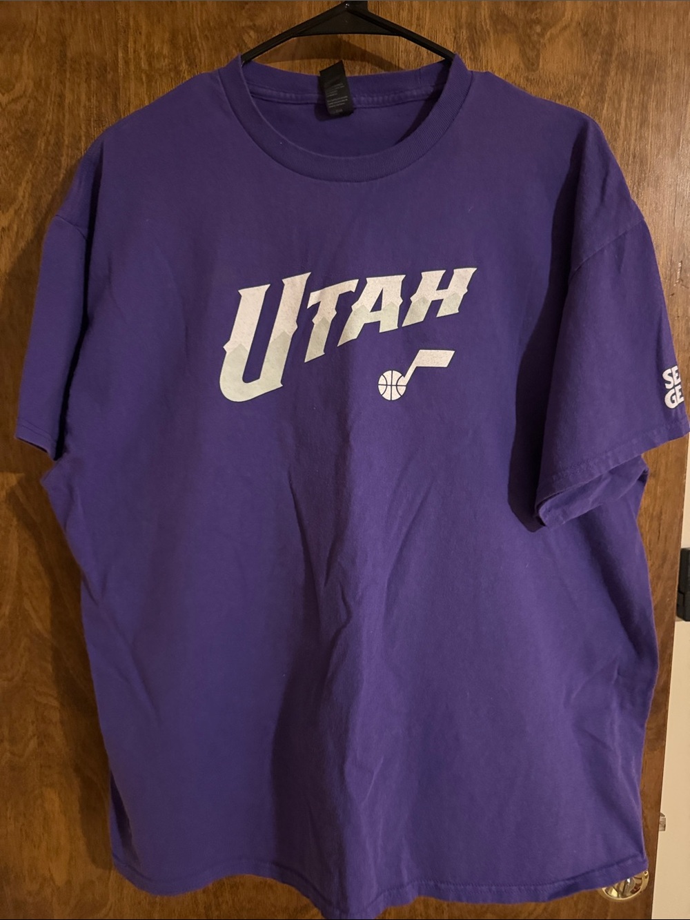 Port and Company Purple "Utah" Short Sleeve Tee with White Logo